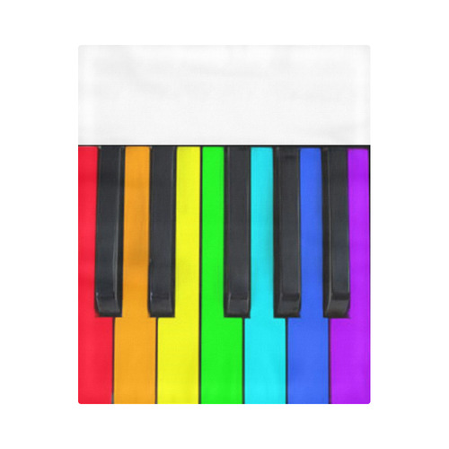 Rainbow Piano Keyboard Colors Duvet Cover 86"x70" ( All-over-print)