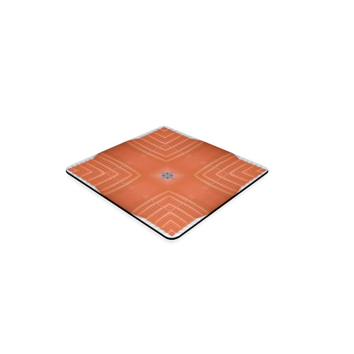 Orange Circle and Blocks Square Coaster