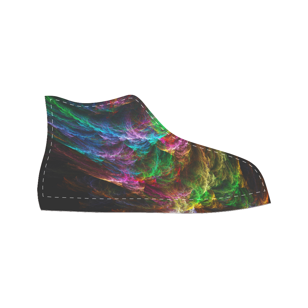 Colorful Abstract Fractal Tornado Men’s Classic High Top Canvas Shoes /Large Size (Model 017)