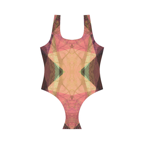 Pink Salmon Graphic Design PATTERN GARDEN NO5B_SW12 Vest One Piece Swimsuit (Model S04)