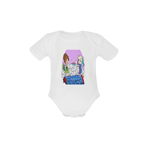 Slumber party time Baby Powder Organic Short Sleeve One Piece (Model T28)