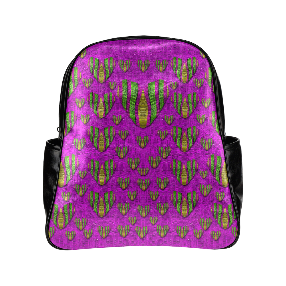 Love in colors and heart in rainbows Multi-Pockets Backpack (Model 1636)