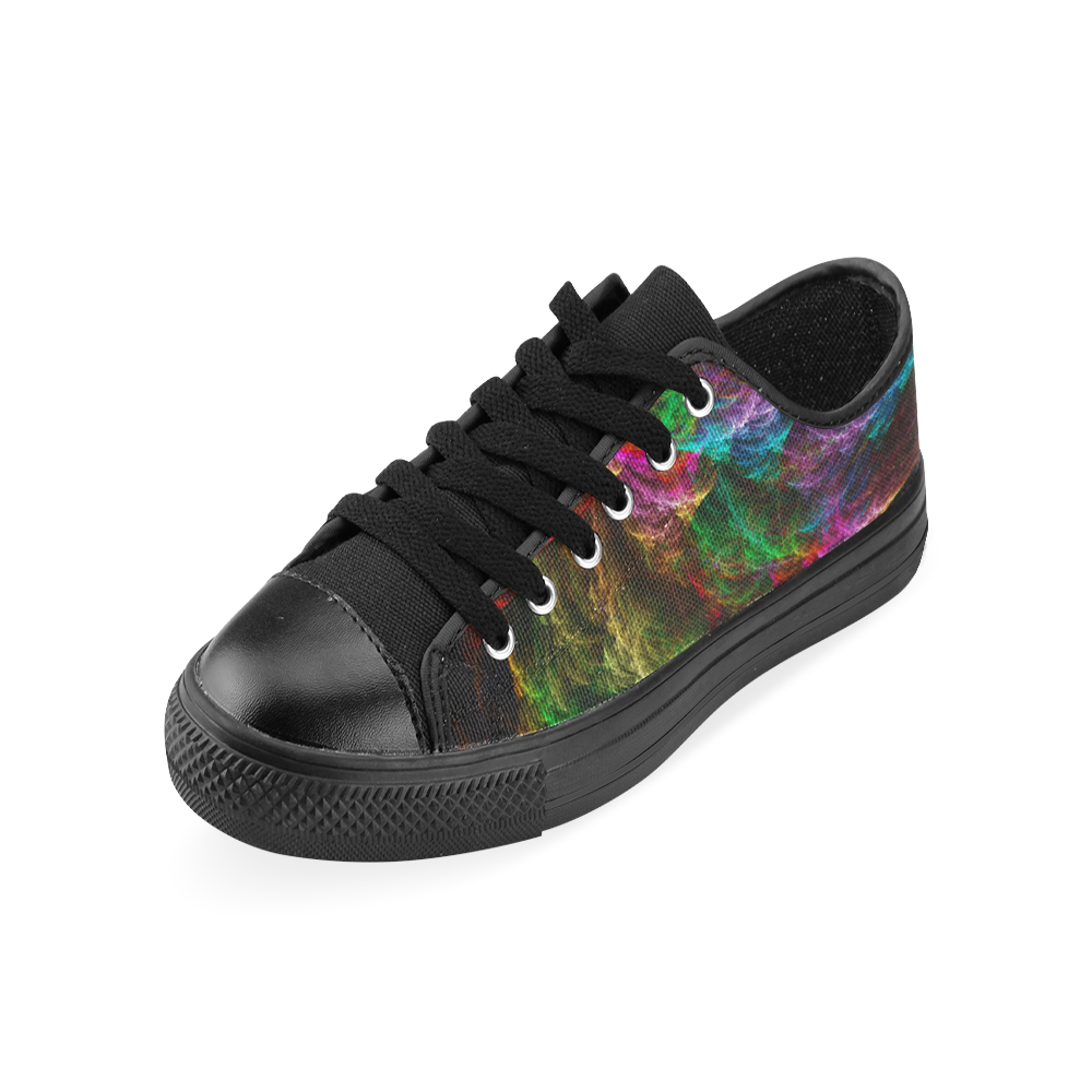 Colorful Abstract Fractal Tornado Men's Classic Canvas Shoes (Model 018)