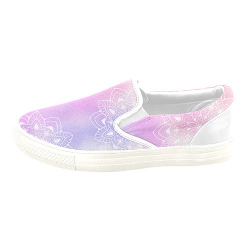 Watercolor Mandala by ArtformDesigns Women's Unusual Slip-on Canvas Shoes (Model 019)