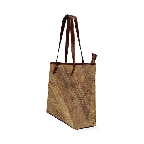 Golden Fabric Shoulder Tote Bag (Model 1646)
