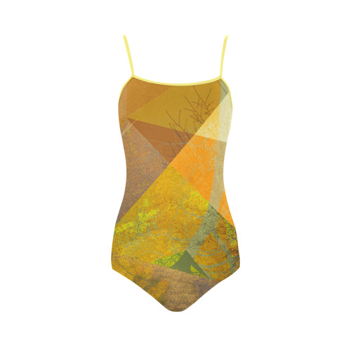 Goldocker Trees and Triangles Design P24-3a_SW8 Strap Swimsuit ( Model S05)