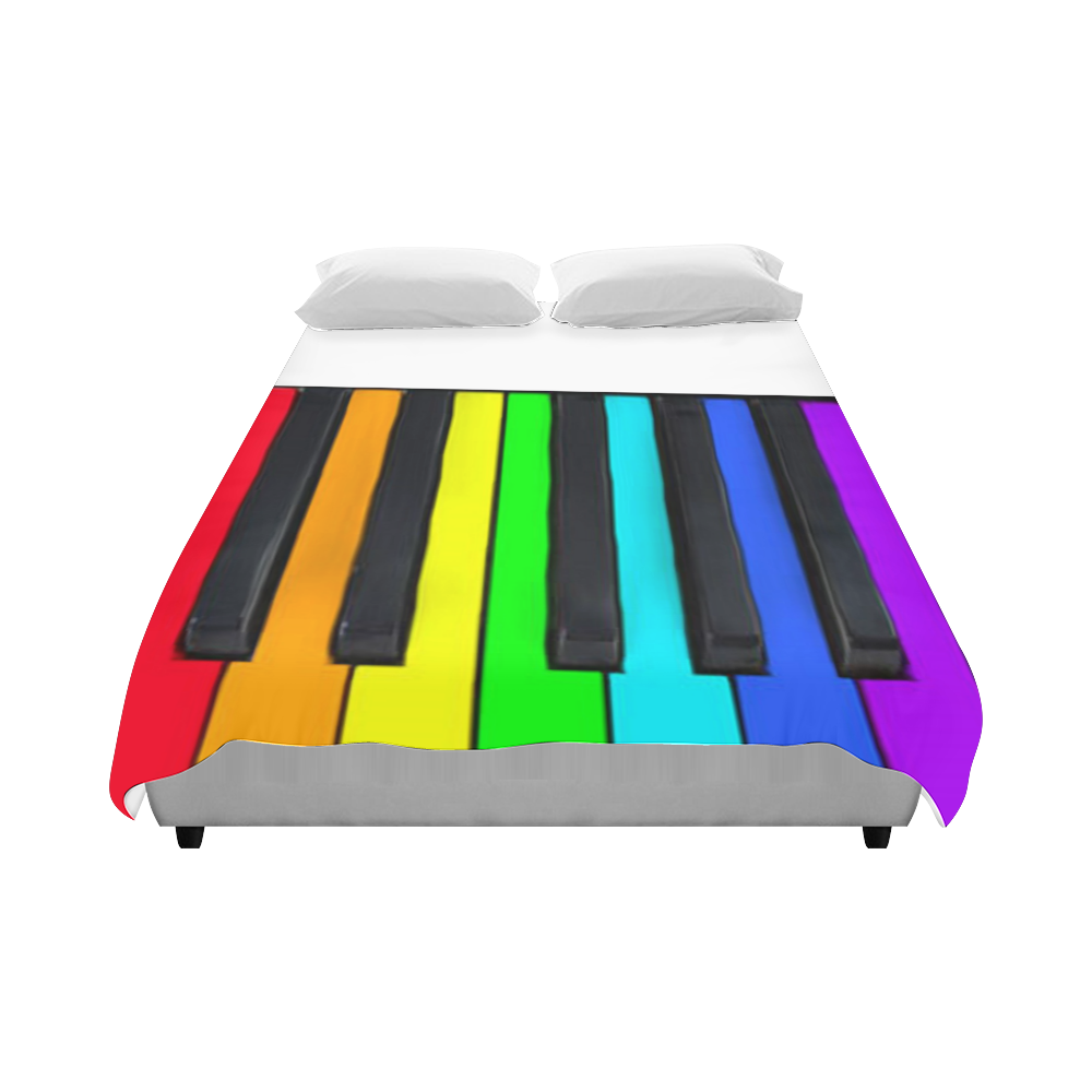 Rainbow Piano Keyboard Colors Duvet Cover 86"x70" ( All-over-print)