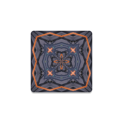 Industrial Blue & Orange Square Coaster