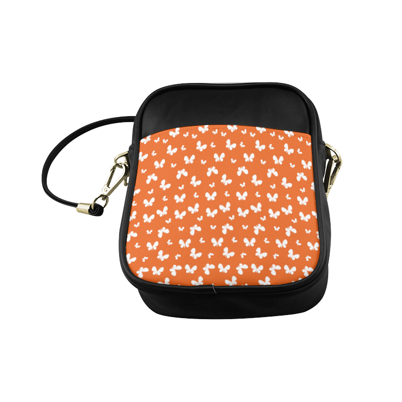 Cute orange Butterflies Sling Bag (Model 1627)