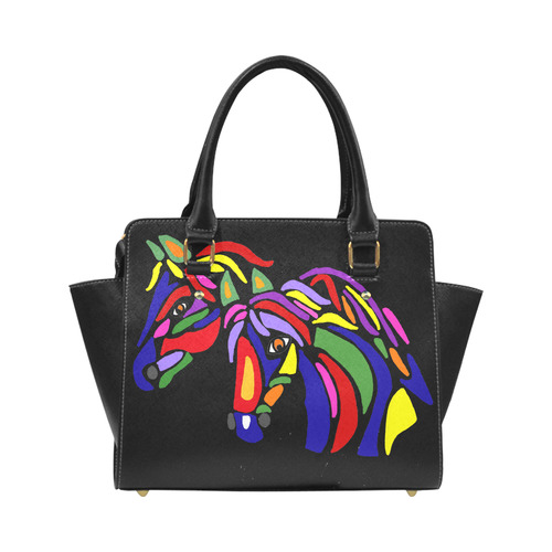 Artsy Horses Abstract Art Classic Shoulder Handbag (Model 1653)