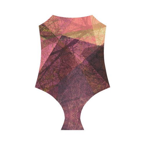 PINK MAROON PURPLE PATTERN GARDEN NO5L_SW5 Strap Swimsuit ( Model S05)