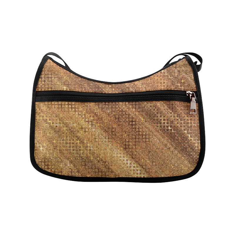 Golden Fabric Crossbody Bags (Model 1616)