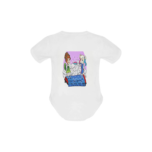 Slumber party time Baby Powder Organic Short Sleeve One Piece (Model T28)