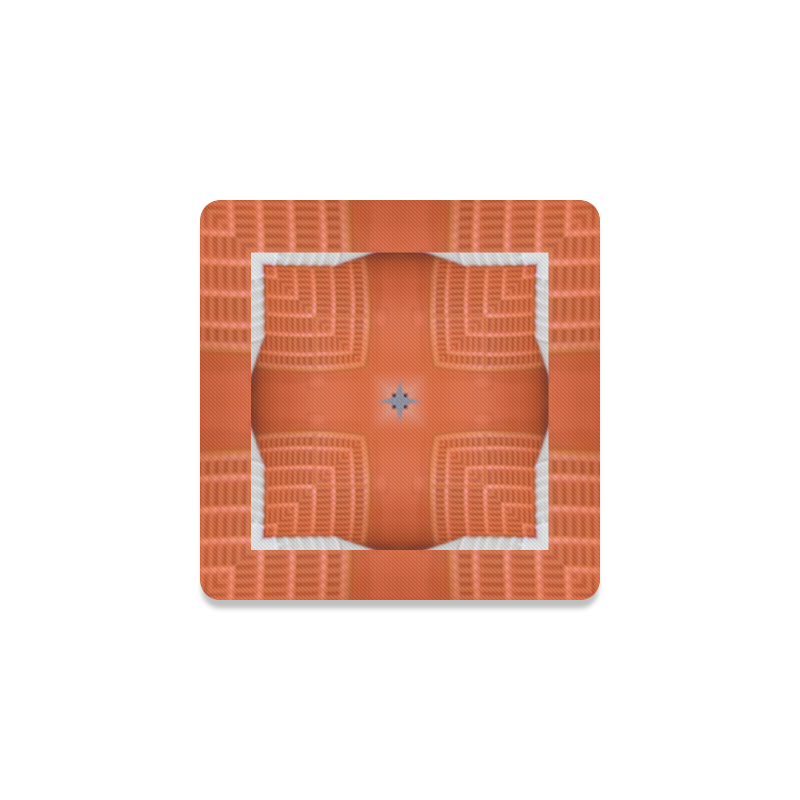 Orange Circle and Blocks 2 Square Coaster