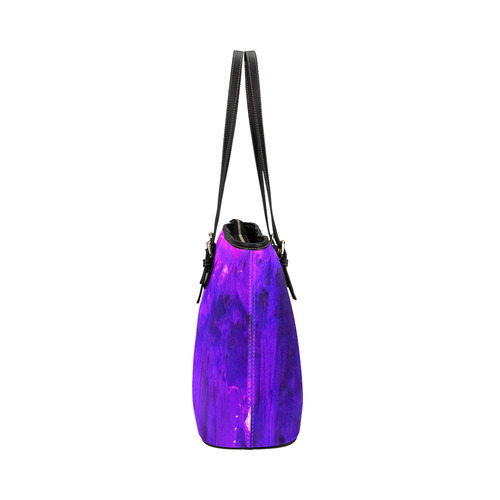 Blue and Purple Leather Tote Bag/Small (Model 1651)