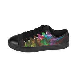 Colorful Abstract Fractal Tornado Men's Classic Canvas Shoes/Large Size (Model 018)