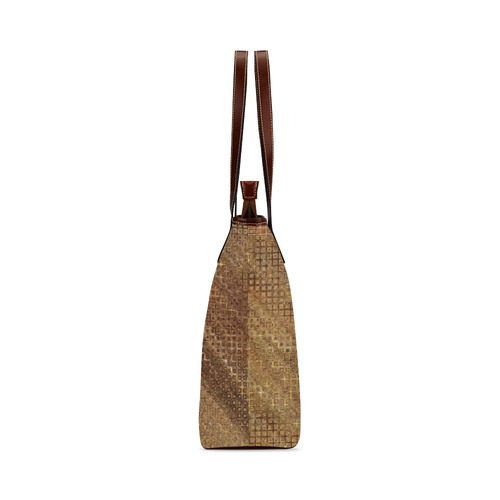 Golden Fabric Shoulder Tote Bag (Model 1646)