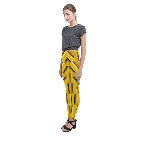 Bambus gelbgold Cassandra Women's Leggings (Model L01)