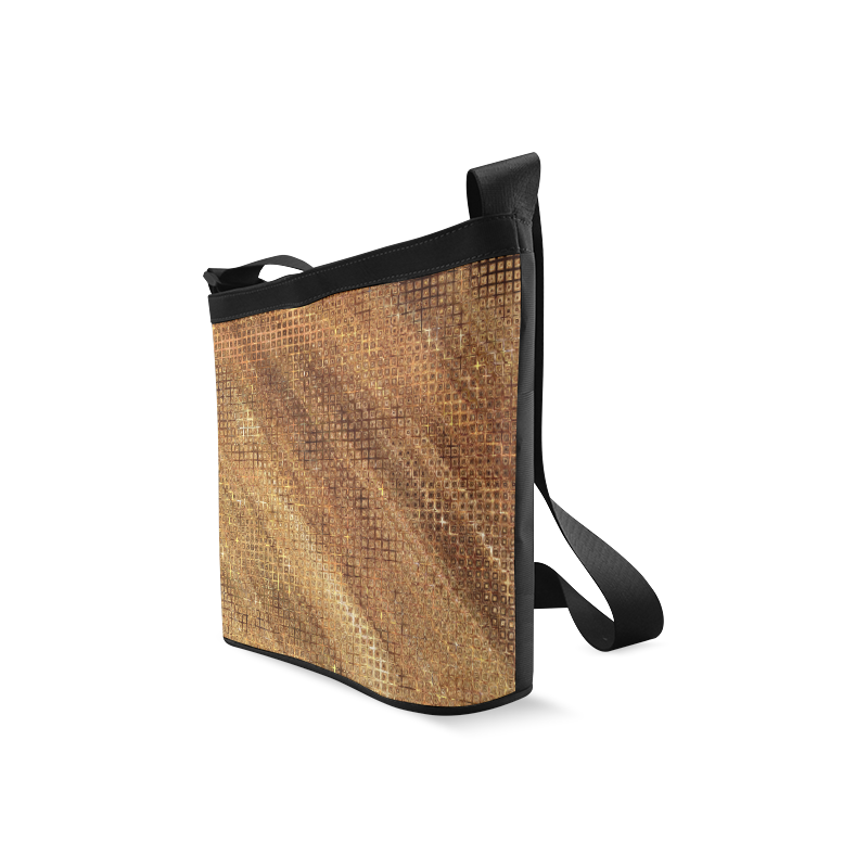 Golden Fabric Crossbody Bags (Model 1613)