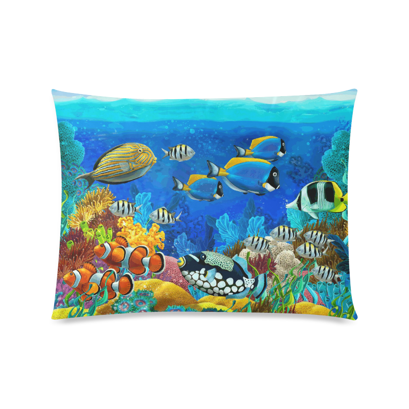 Clown Fish Tropical Coral Reef Custom Picture Pillow Case 20"x26" (one side)