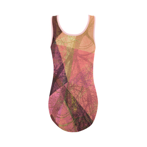 Pink Purple Graphic Design PATTERN GARDEN NO5L_SW11 Vest One Piece Swimsuit (Model S04)