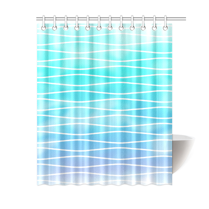 turquoise sea Shower Curtain 60"x72"