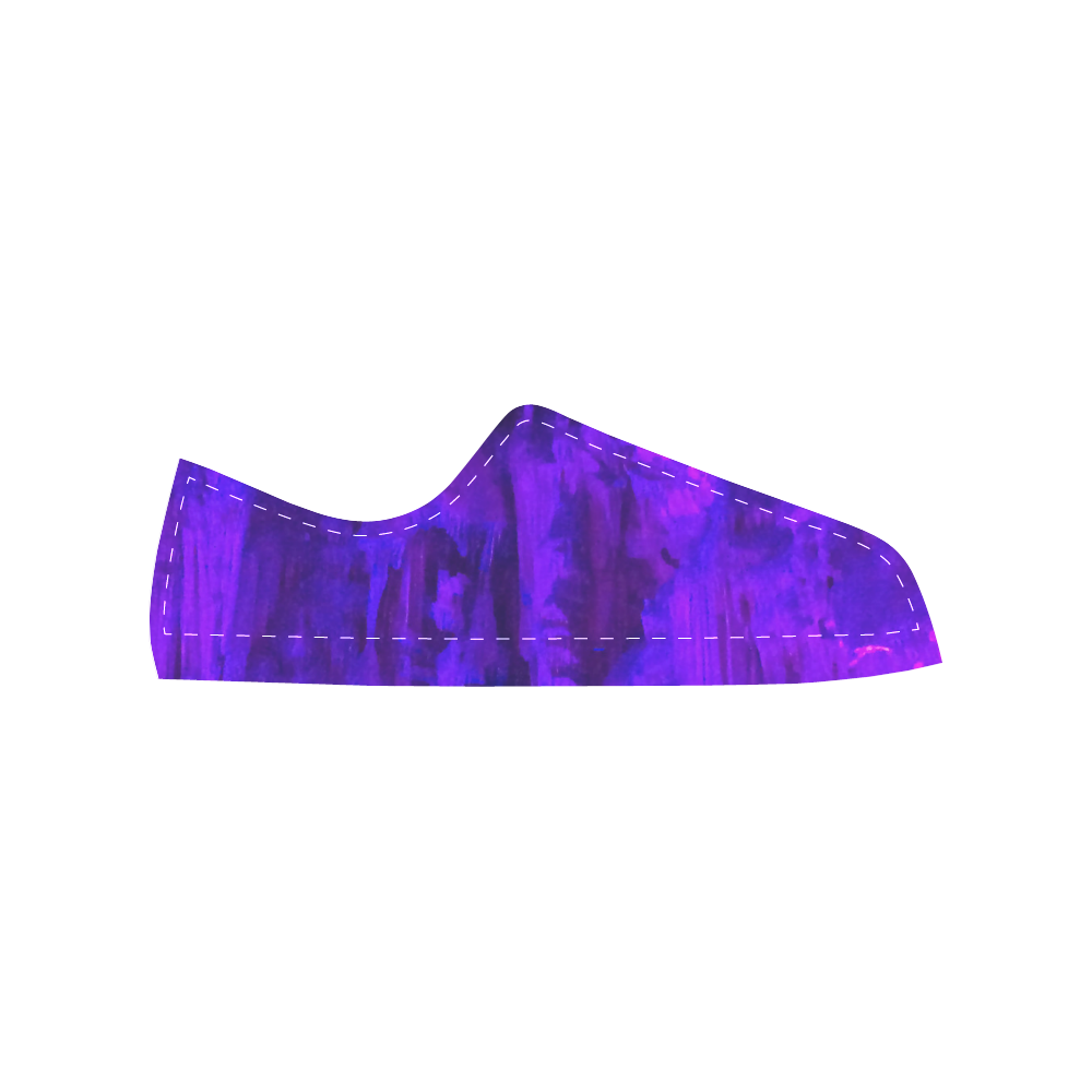 Blue and Purple Men's Classic Canvas Shoes/Large Size (Model 018)