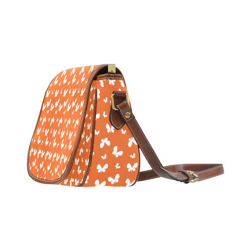 Cute orange Butterflies Saddle Bag/Large (Model 1649)