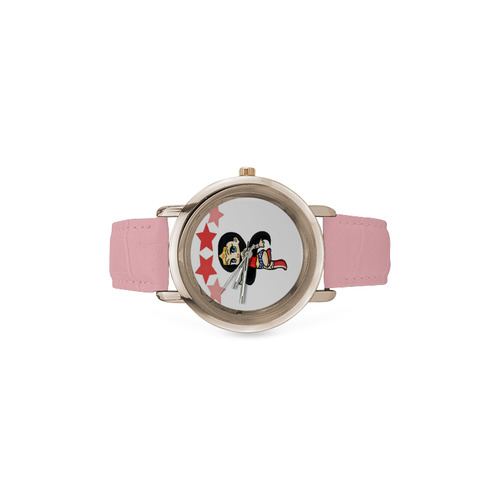 warrior-princess Women's Rose Gold Leather Strap Watch(Model 201)