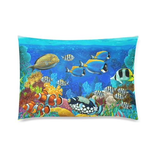 Clown Fish Tropical Coral Reef Custom Zippered Pillow Case 20"x30" (one side)