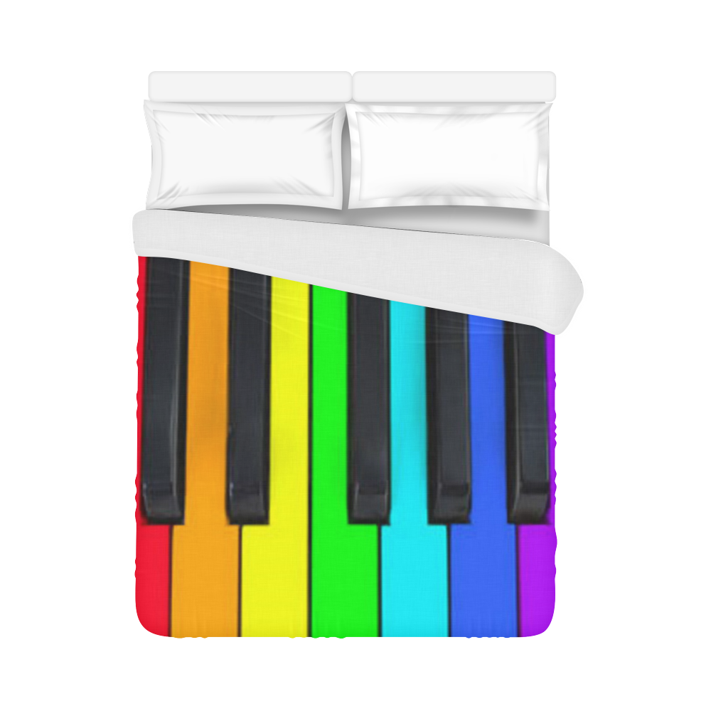 Rainbow Piano Keyboard Colors Duvet Cover 86"x70" ( All-over-print)