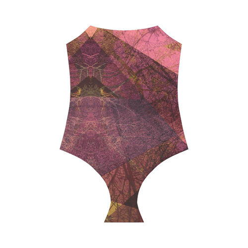 PINK MAROON PURPLE PATTERN GARDEN NO5L_SW4 Strap Swimsuit ( Model S05)