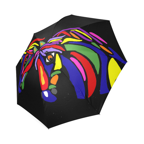 Cool Artsy Horses Abstract Art Foldable Umbrella (Model U01)