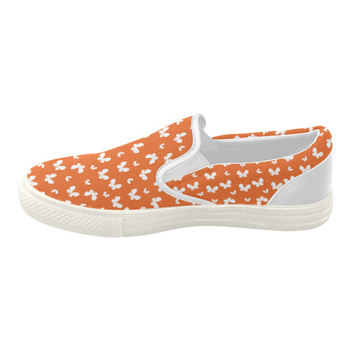 Cute orange Butterflies Women's Slip-on Canvas Shoes (Model 019)