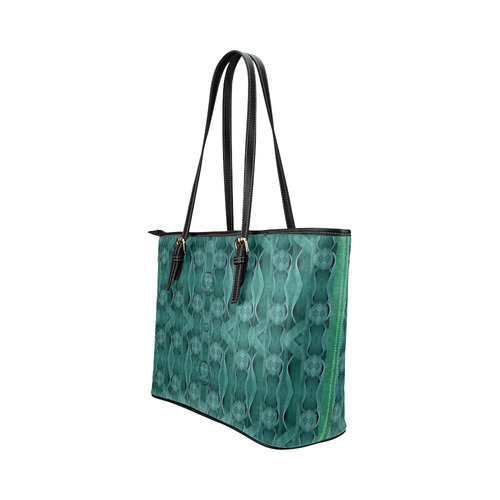 Celtic gothic knots in pop art Leather Tote Bag/Small (Model 1651)