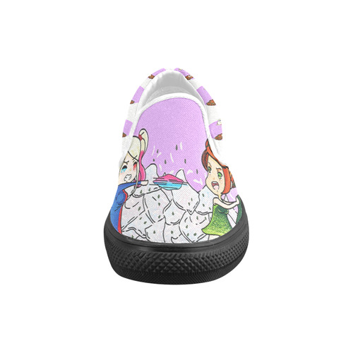 Slumber party time Women's Unusual Slip-on Canvas Shoes (Model 019)