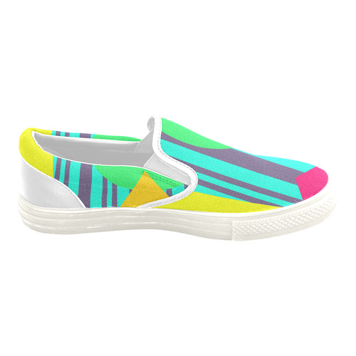 Shapes and Colors Men's Unusual Slip-on Canvas Shoes (Model 019)