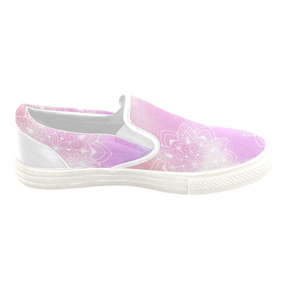 Watercolor Mandala by ArtformDesigns Women's Unusual Slip-on Canvas Shoes (Model 019)