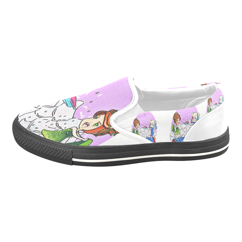 Slumber party time Women's Unusual Slip-on Canvas Shoes (Model 019)