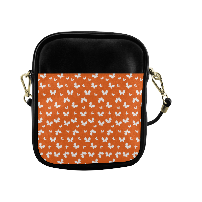 Cute orange Butterflies Sling Bag (Model 1627)