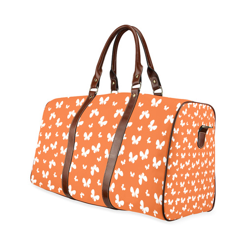 Cute orange Butterflies Waterproof Travel Bag/Large (Model 1639)