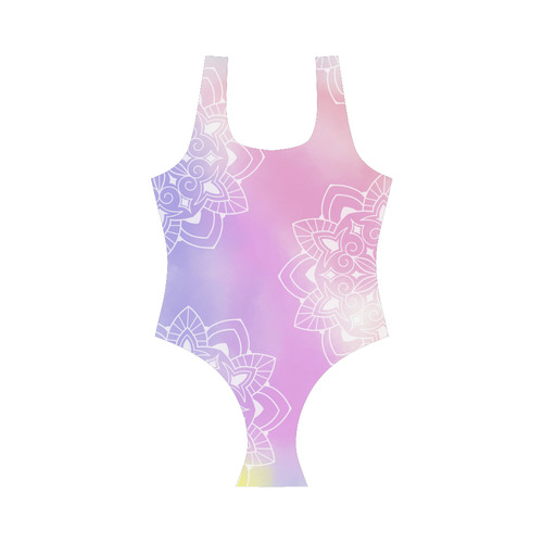 Watercolor Mandala by ArtformDesigns Vest One Piece Swimsuit (Model S04)