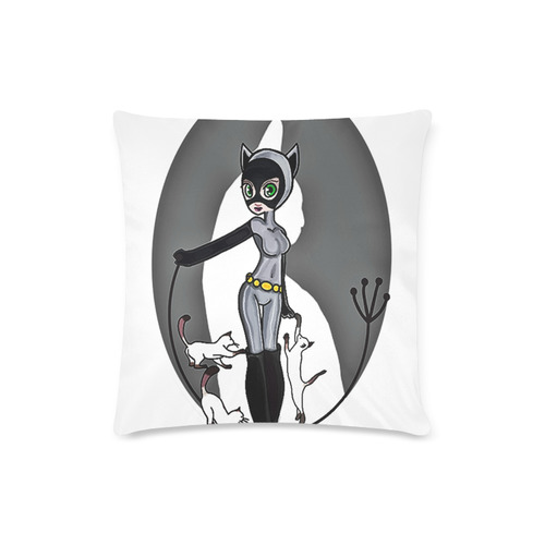 Catwoman/Plundering Kitten Custom Zippered Pillow Case 16"x16"(Twin Sides)