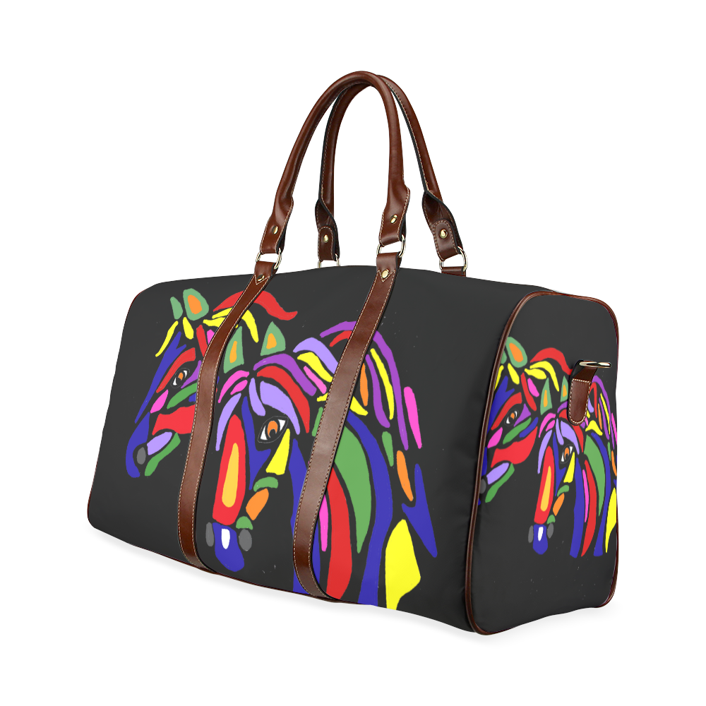 Colorful Abstract Art Horses Waterproof Travel Bag/Large (Model 1639)