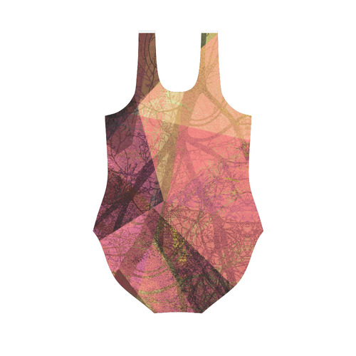 Pink Purple Graphic Design PATTERN GARDEN NO5L_SW11 Vest One Piece Swimsuit (Model S04)