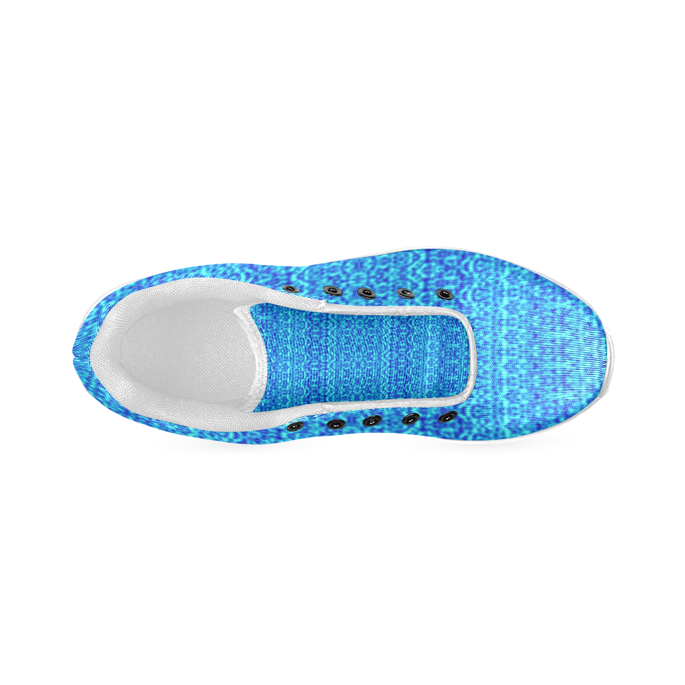 Abstract Blue Damask Women’s Running Shoes (Model 020)
