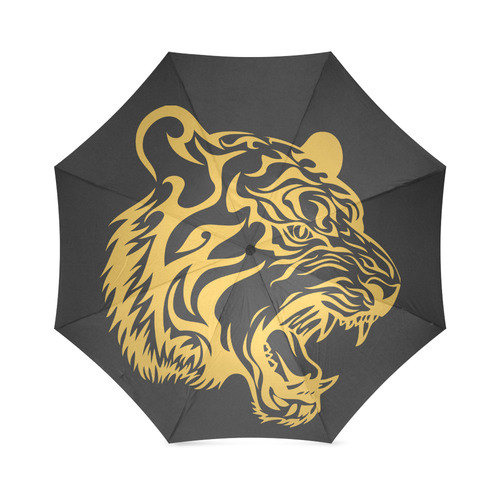 Tattoo tribal tiger umbrella Foldable Umbrella (Model U01)