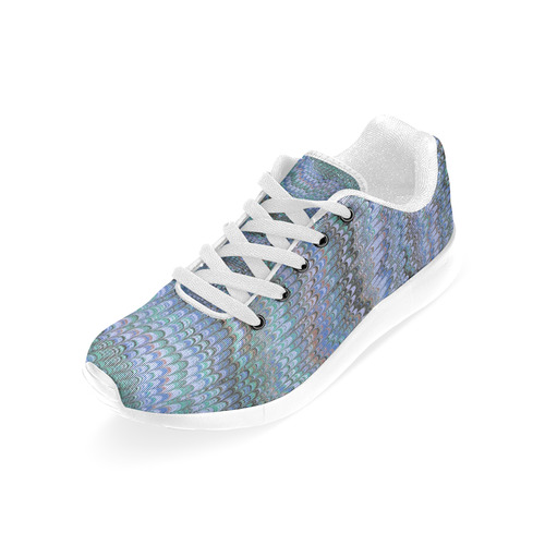 Mirrored Symmetry Turquoise Blues Women’s Running Shoes (Model 020)