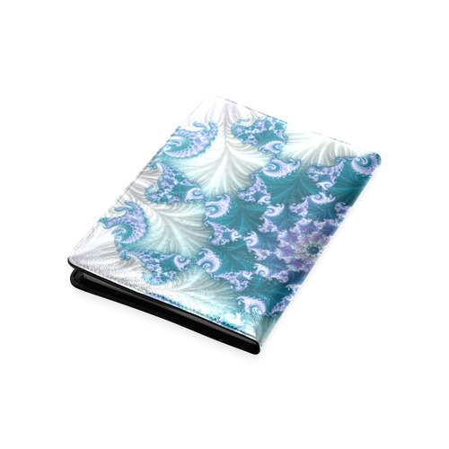 Floral spiral in soft blue on flowing fabric Custom NoteBook A5
