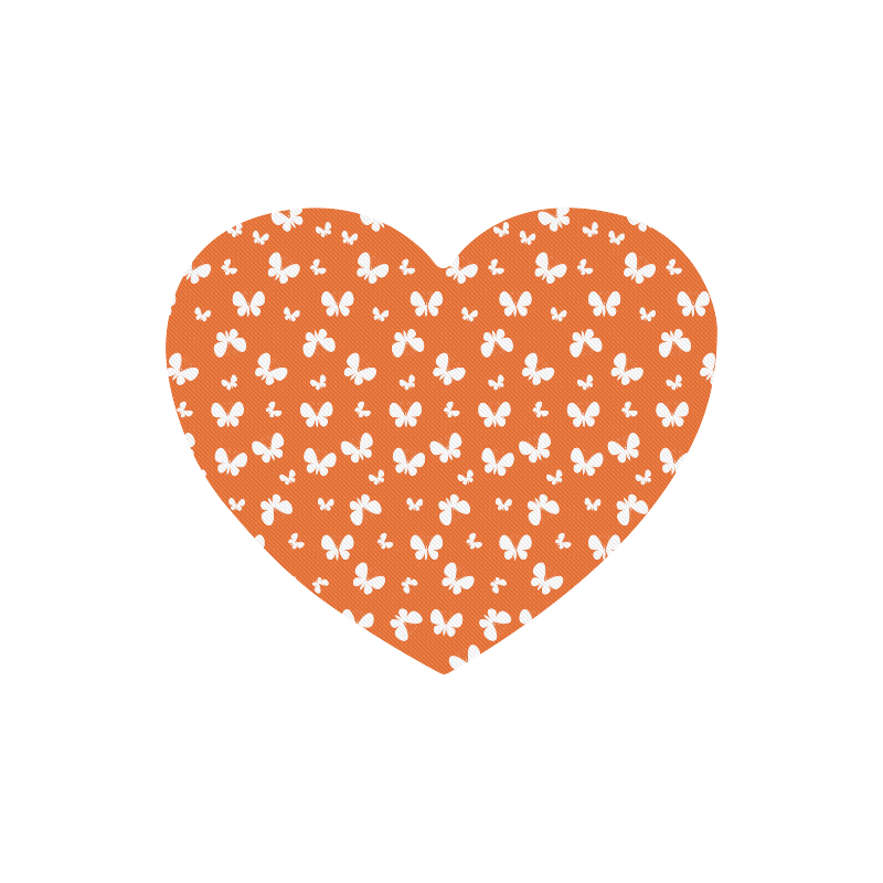 Cute orange Butterflies Heart-shaped Mousepad